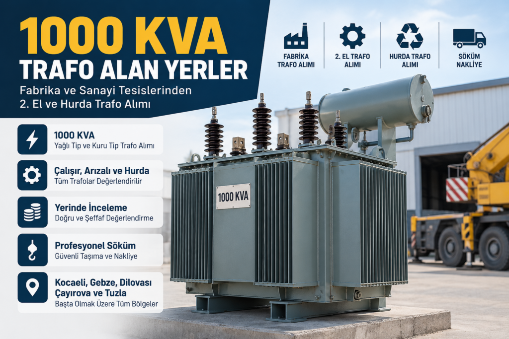 1000 KVA trafo alan yerler – 2. el ve hurda trafo alımı