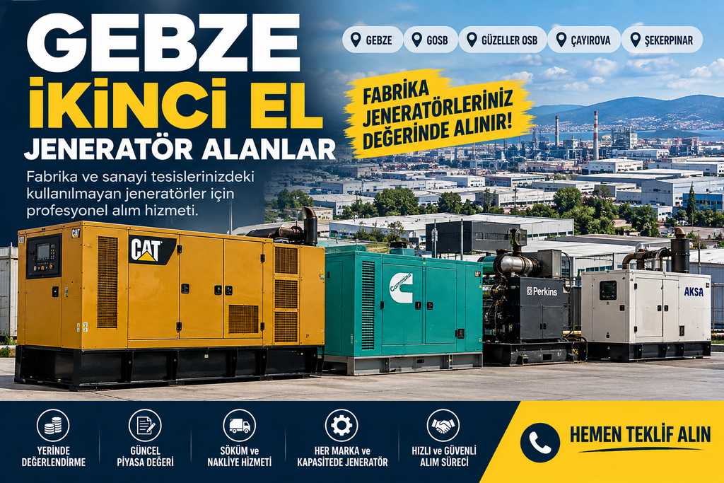 Gebze ikinci el jeneratör alanlar